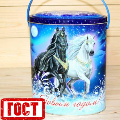 Сладкий новогодний подарок по ГОСТу в жестяной упаковке в Решетниково